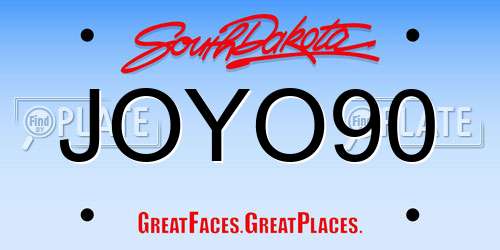 JOYO90 South Dakota License Plate