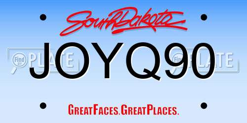 JOYQ90 South Dakota License Plate