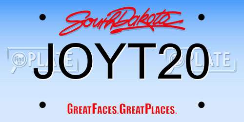 JOYT20 South Dakota License Plate