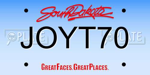 JOYT70 South Dakota License Plate