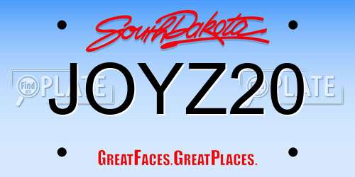 JOYZ20 South Dakota License Plate