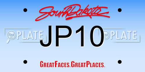 JP10 South Dakota License Plate