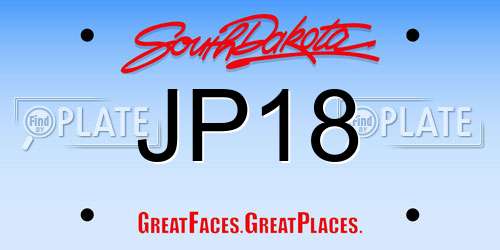 JP18 South Dakota License Plate