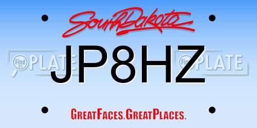 JP8HZ South Dakota License Plate