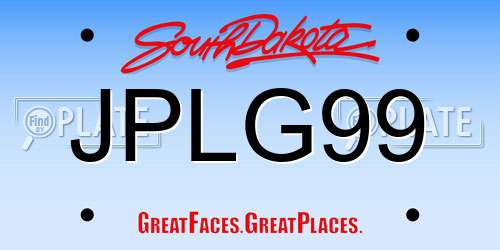 JPLG99 South Dakota License Plate