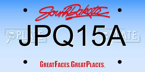 JPQ15A South Dakota License Plate