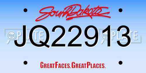 JQ22913 South Dakota License Plate