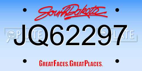 JQ62297 South Dakota License Plate