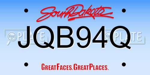 JQB94Q South Dakota License Plate