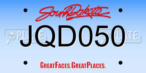 JQD050 South Dakota License Plate