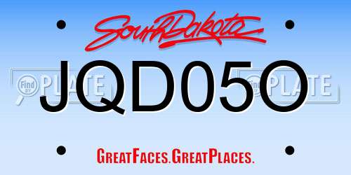 JQD05O South Dakota License Plate