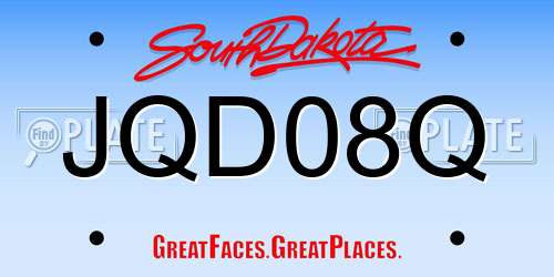 JQD08Q South Dakota License Plate