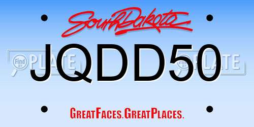 JQDD50 South Dakota License Plate