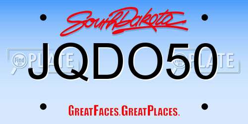 JQDO50 South Dakota License Plate