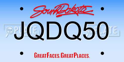 JQDQ50 South Dakota License Plate