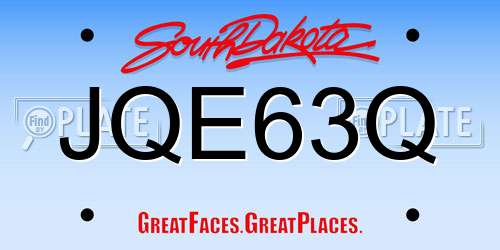 JQE63Q South Dakota License Plate