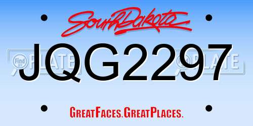 JQG2297 South Dakota License Plate