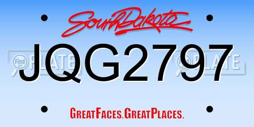 JQG2797 South Dakota License Plate