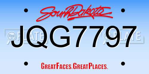 JQG7797 South Dakota License Plate
