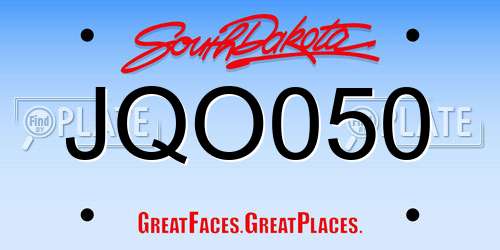 JQO050 South Dakota License Plate