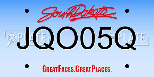 JQO05Q South Dakota License Plate