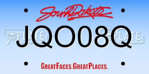 JQO08Q South Dakota License Plate