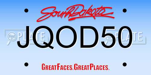 JQOD50 South Dakota License Plate