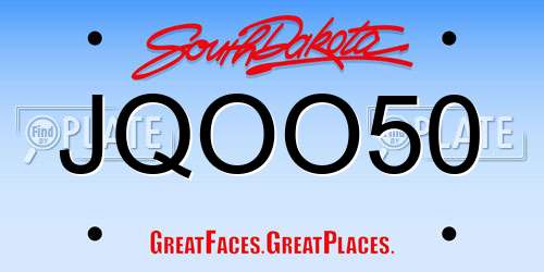 JQOO50 South Dakota License Plate
