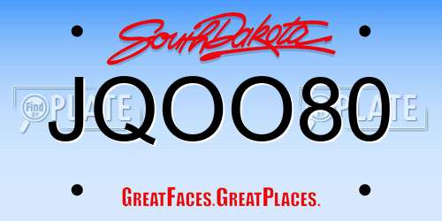 JQOO80 South Dakota License Plate