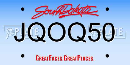 JQOQ50 South Dakota License Plate