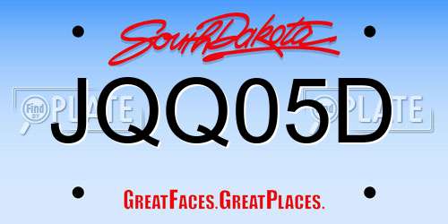 JQQ05D South Dakota License Plate