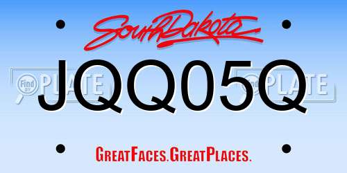 JQQ05Q South Dakota License Plate