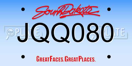 JQQ080 South Dakota License Plate