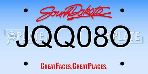 JQQ08O South Dakota License Plate