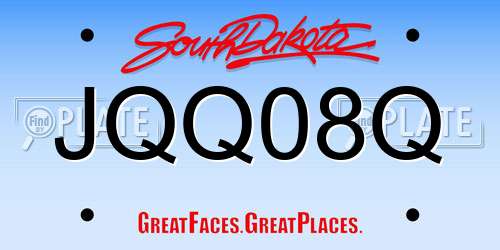 JQQ08Q South Dakota License Plate