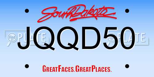 JQQD50 South Dakota License Plate