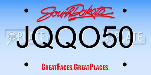 JQQO50 South Dakota License Plate