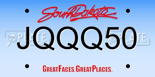 JQQQ50 South Dakota License Plate