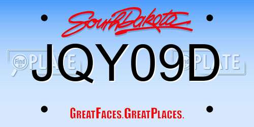 JQY09D South Dakota License Plate