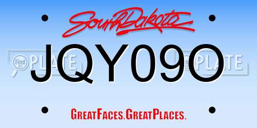 JQY09O South Dakota License Plate