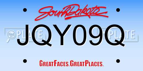 JQY09Q South Dakota License Plate