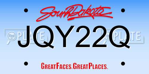 JQY22Q South Dakota License Plate