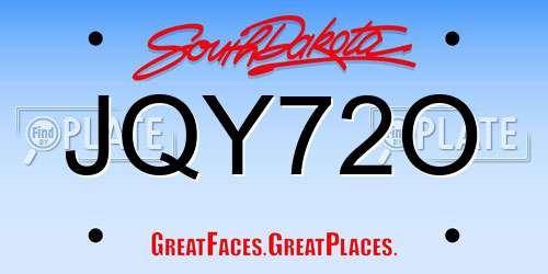JQY72O South Dakota License Plate