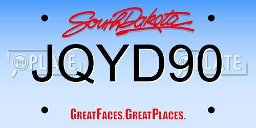 JQYD90 South Dakota License Plate