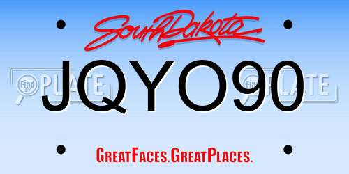 JQYO90 South Dakota License Plate