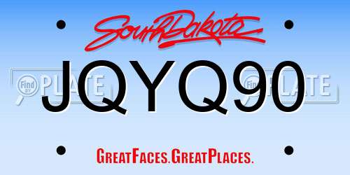 JQYQ90 South Dakota License Plate