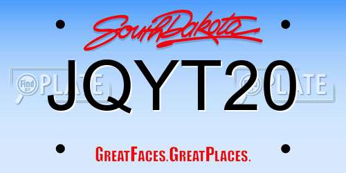 JQYT20 South Dakota License Plate