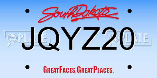 JQYZ20 South Dakota License Plate