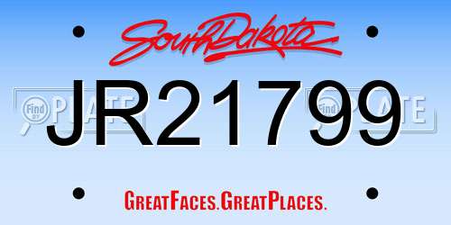 JR21799 South Dakota License Plate
