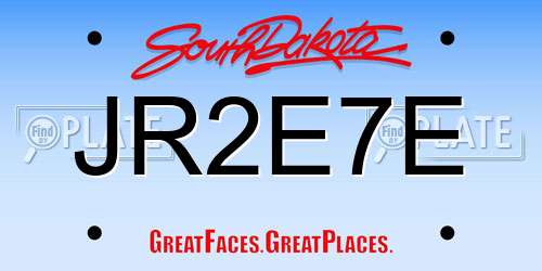 JR2E7E South Dakota License Plate